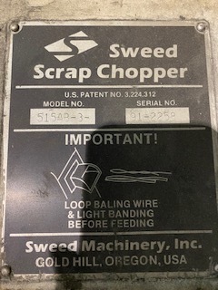 SWEED 515AB-3 SCRAP CHOPPERS | Diamond Jack Machinery, Inc.