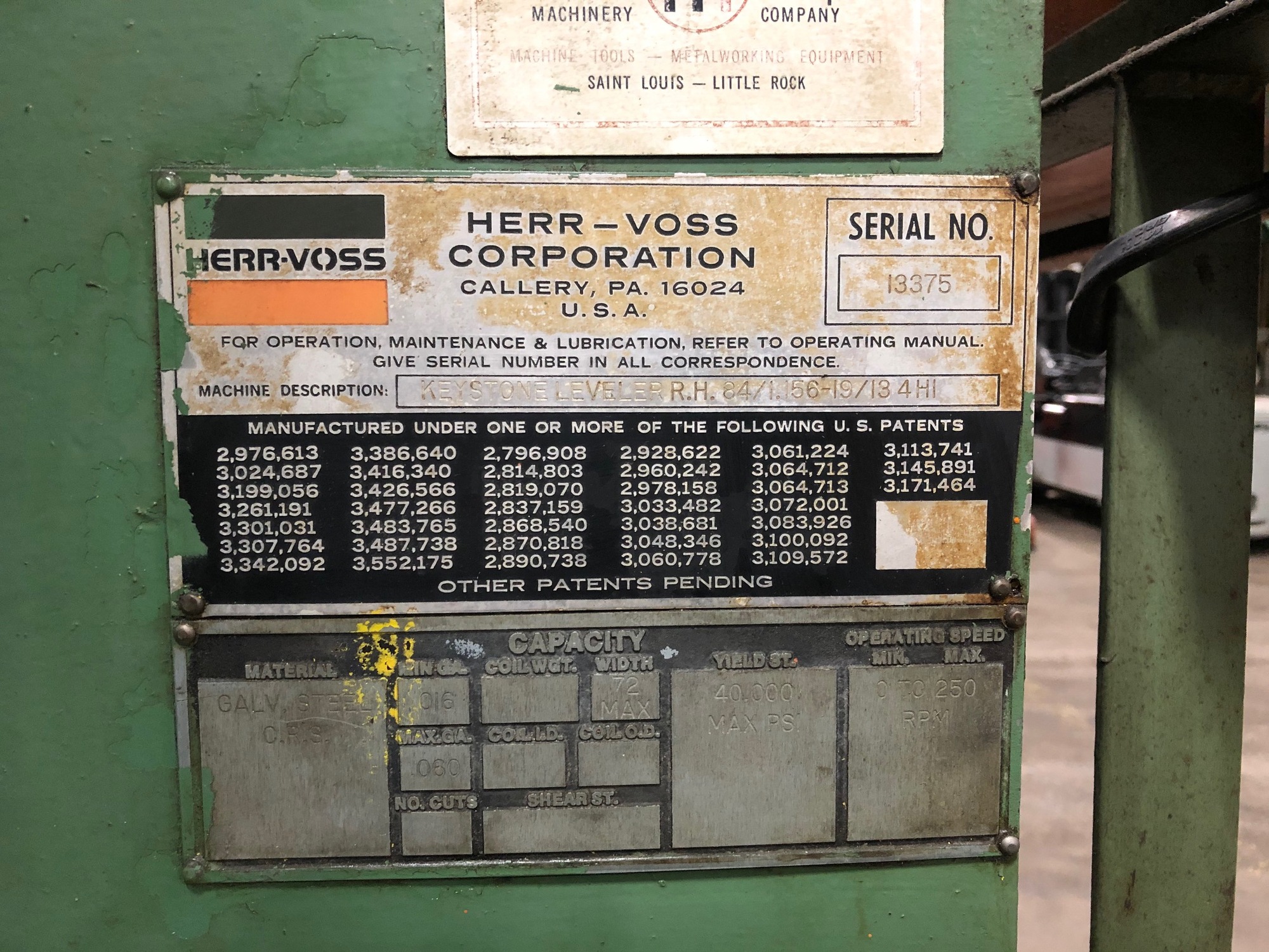 HERR VOSS RH84/1.156-19/1634HI Coil Leveler | Diamond Jack Machinery, Inc.